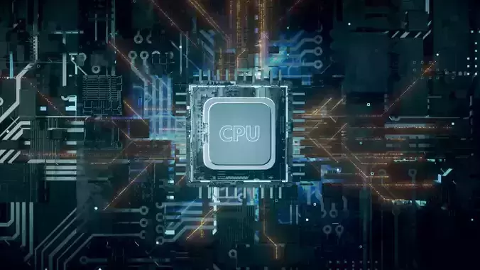  C4D Octane CPU chip core capacitance Scifi Circuit board