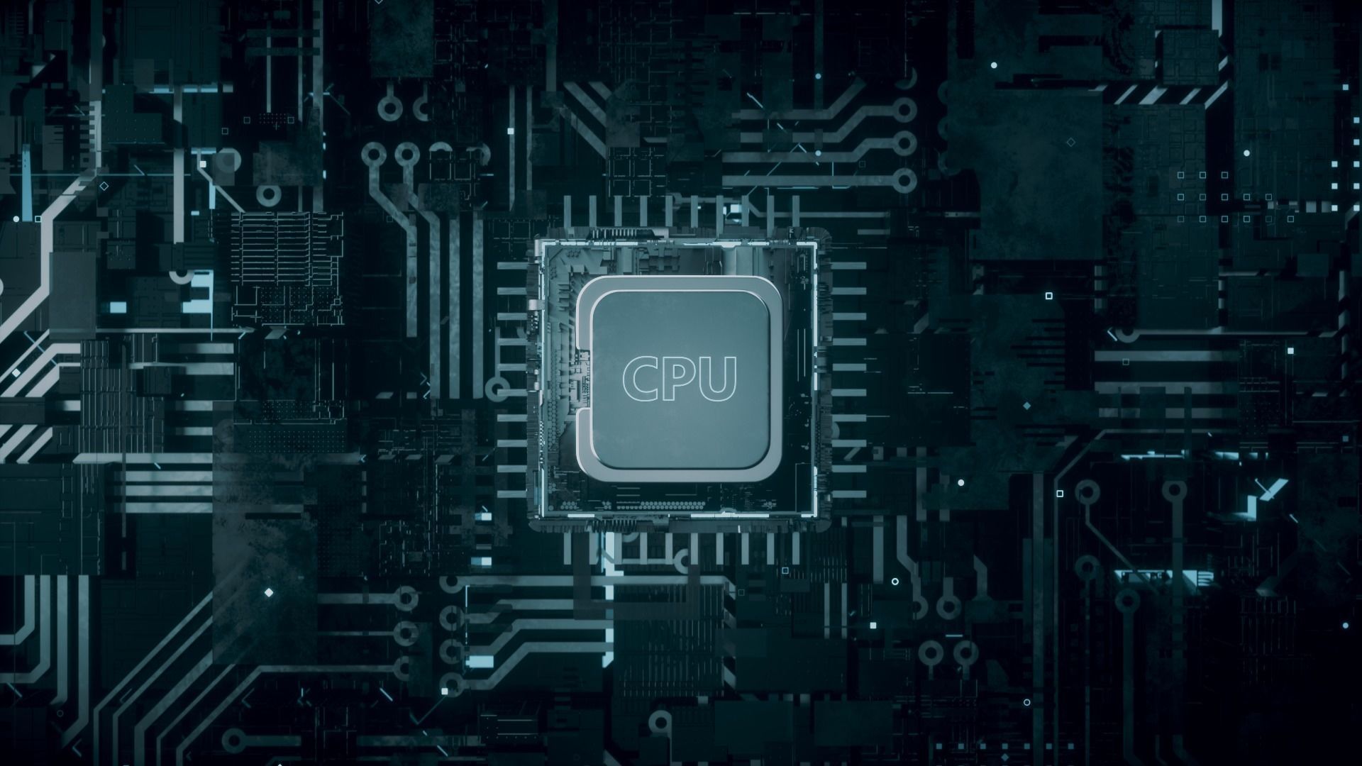  C4D Octane CPU chip core capacitance Scifi Circuit board 3D model_1