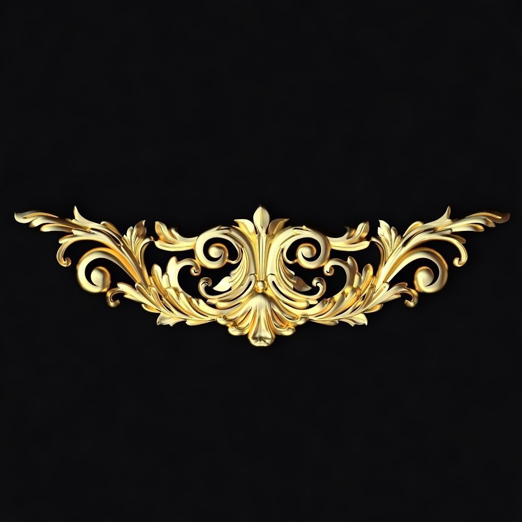 Central decor ornament for furniture 3D model_1