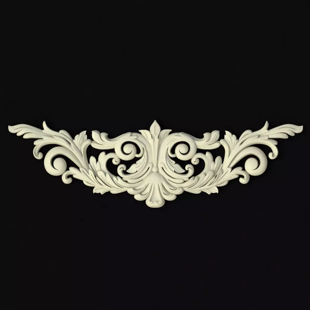 Central decor ornament for furniture 3D model_0