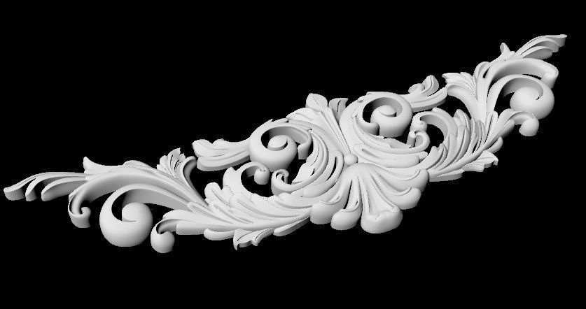 Central decor ornament for furniture 3D model_3