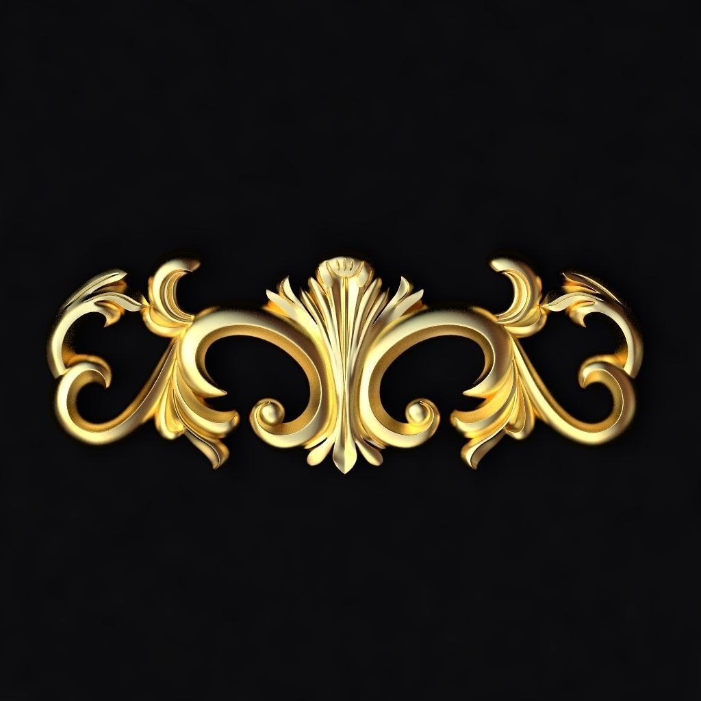 Central decor ornament for furniture 3D model_1