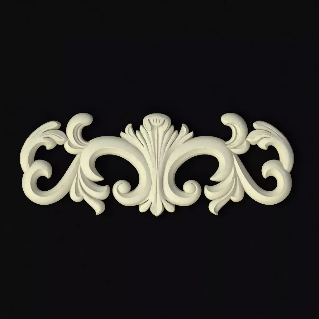 Central decor ornament for furniture 3D model_0