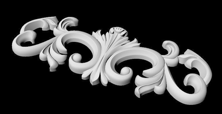 Central decor ornament for furniture 3D model_4