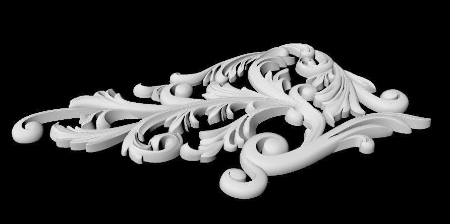 Central decor ornament for furniture 3D model_4