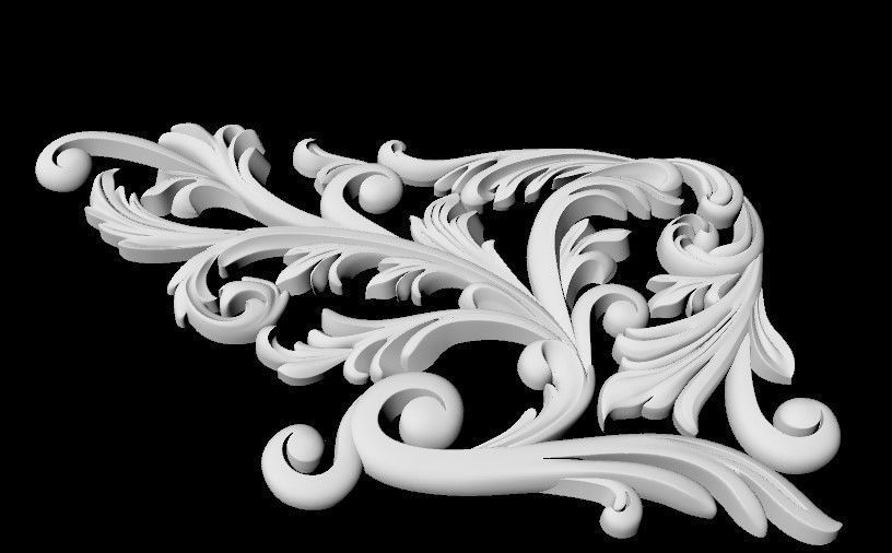 Central decor ornament for furniture 3D model_3