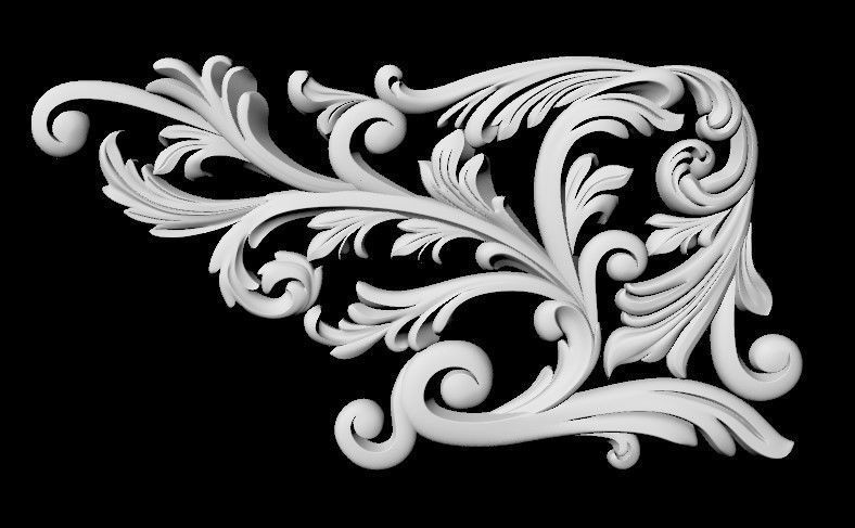 Central decor ornament for furniture 3D model_2