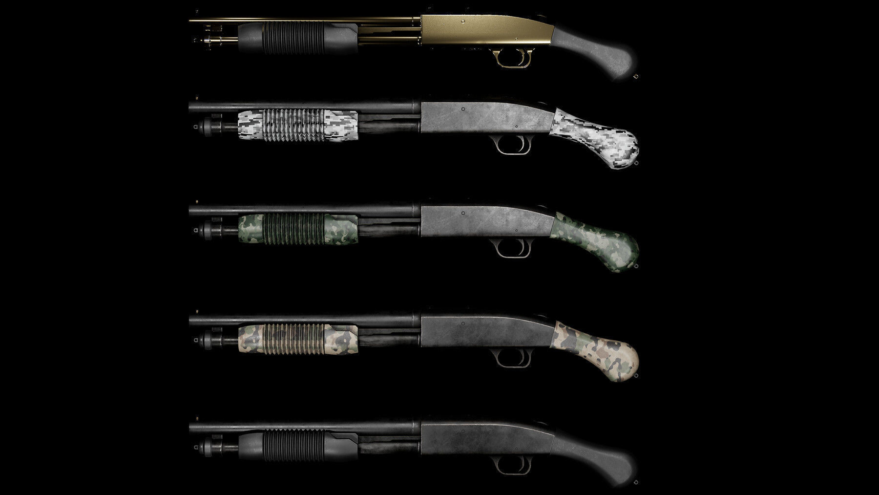 Weapons bundle pack vol 02 Low-poly 3D model_4