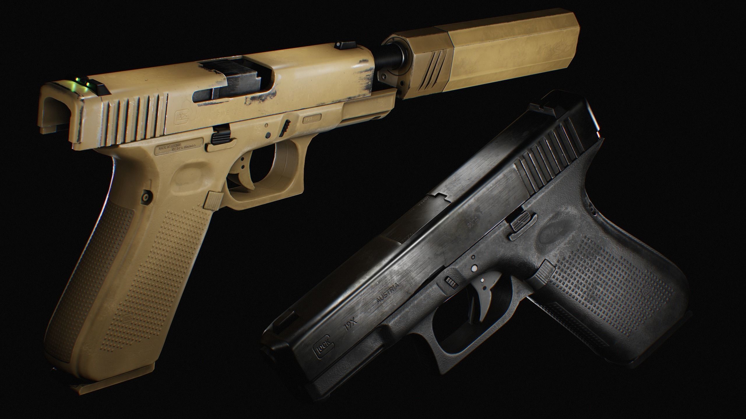 Weapons bundle pack vol 02 Low-poly 3D model_2