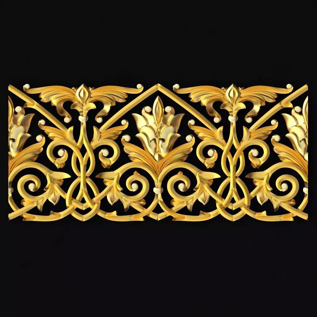 Central decor ornament for furniture 3D model_0