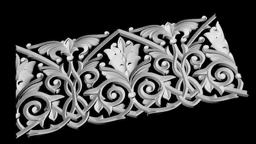 Central decor ornament for furniture 3D model_2