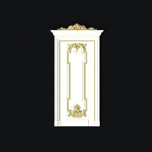 Carved decors door 3D model