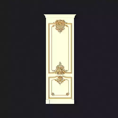 Carved decors door 3D model