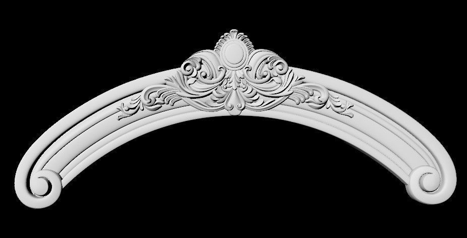 Central decor ornament for furniture 3D model_3