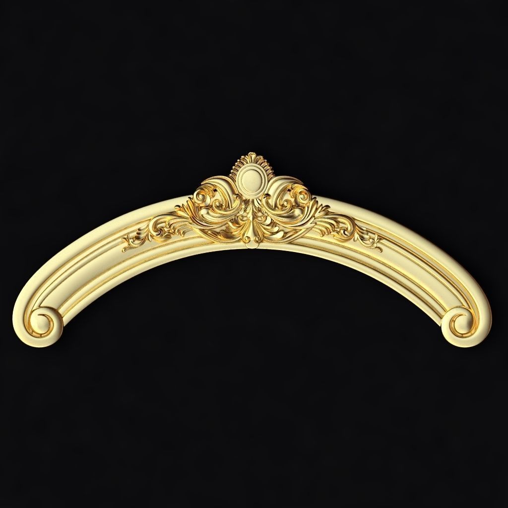 Central decor ornament for furniture 3D model_1