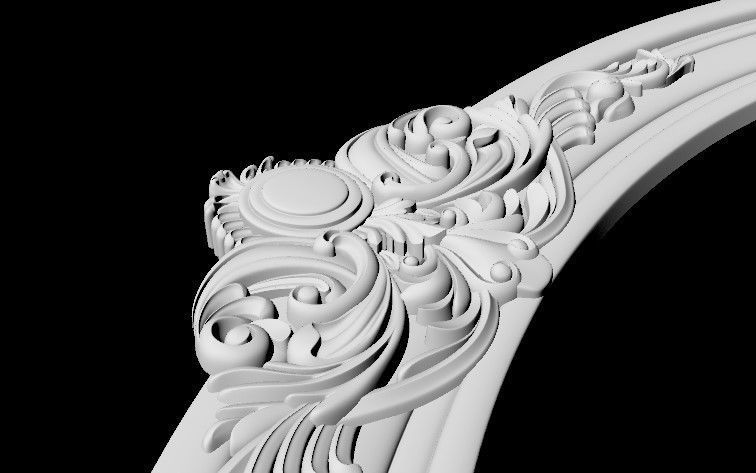 Central decor ornament for furniture 3D model_5