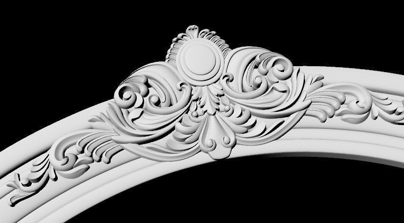 Central decor ornament for furniture 3D model_4