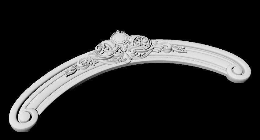 Central decor ornament for furniture 3D model_2