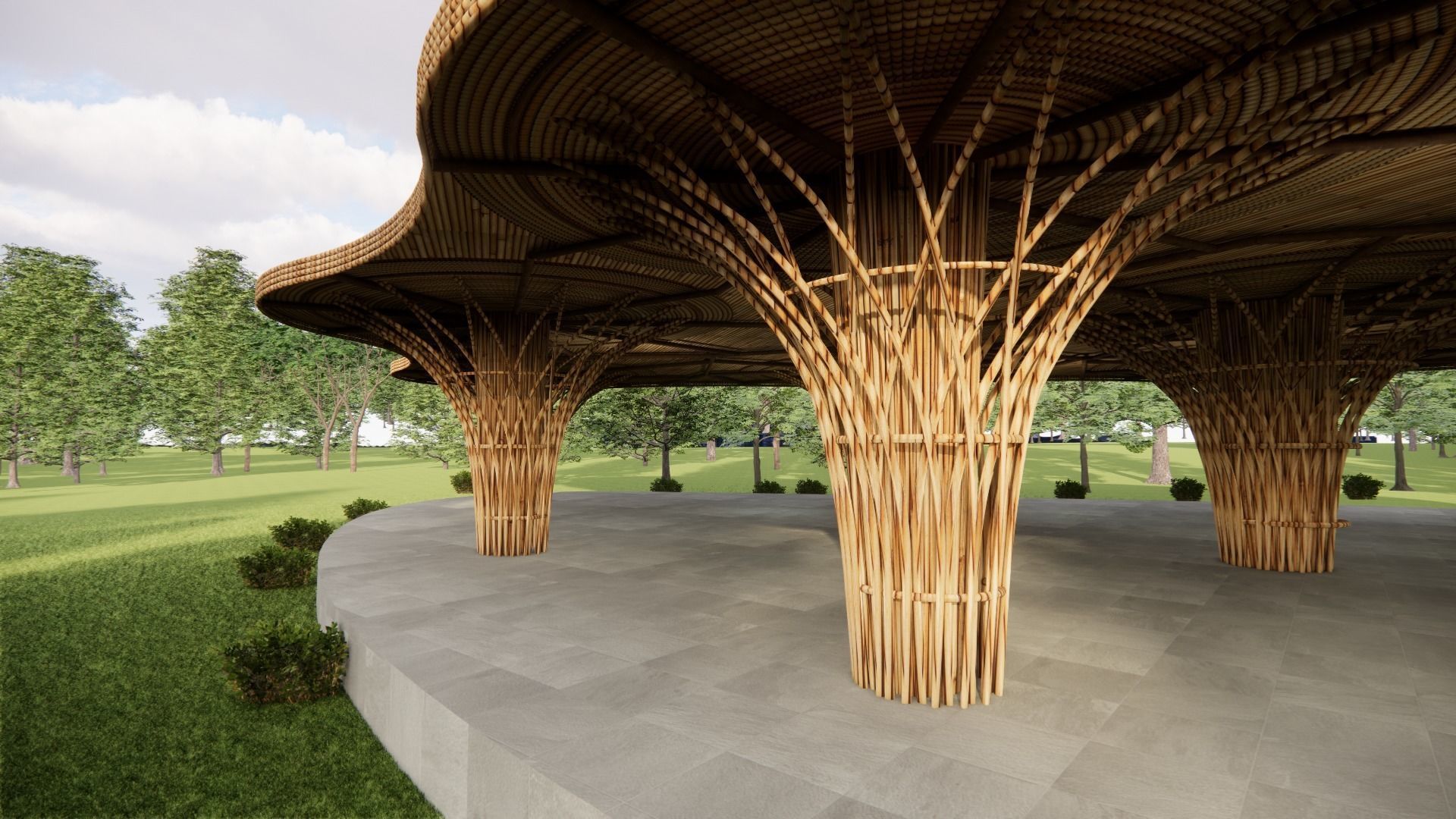 Bamboo Architecture 3D model_4