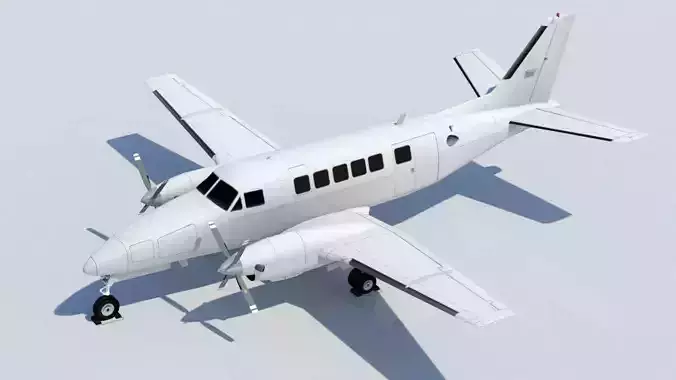 Beechcraft Low Poly Model 99 Static Model Blank Conmuter 