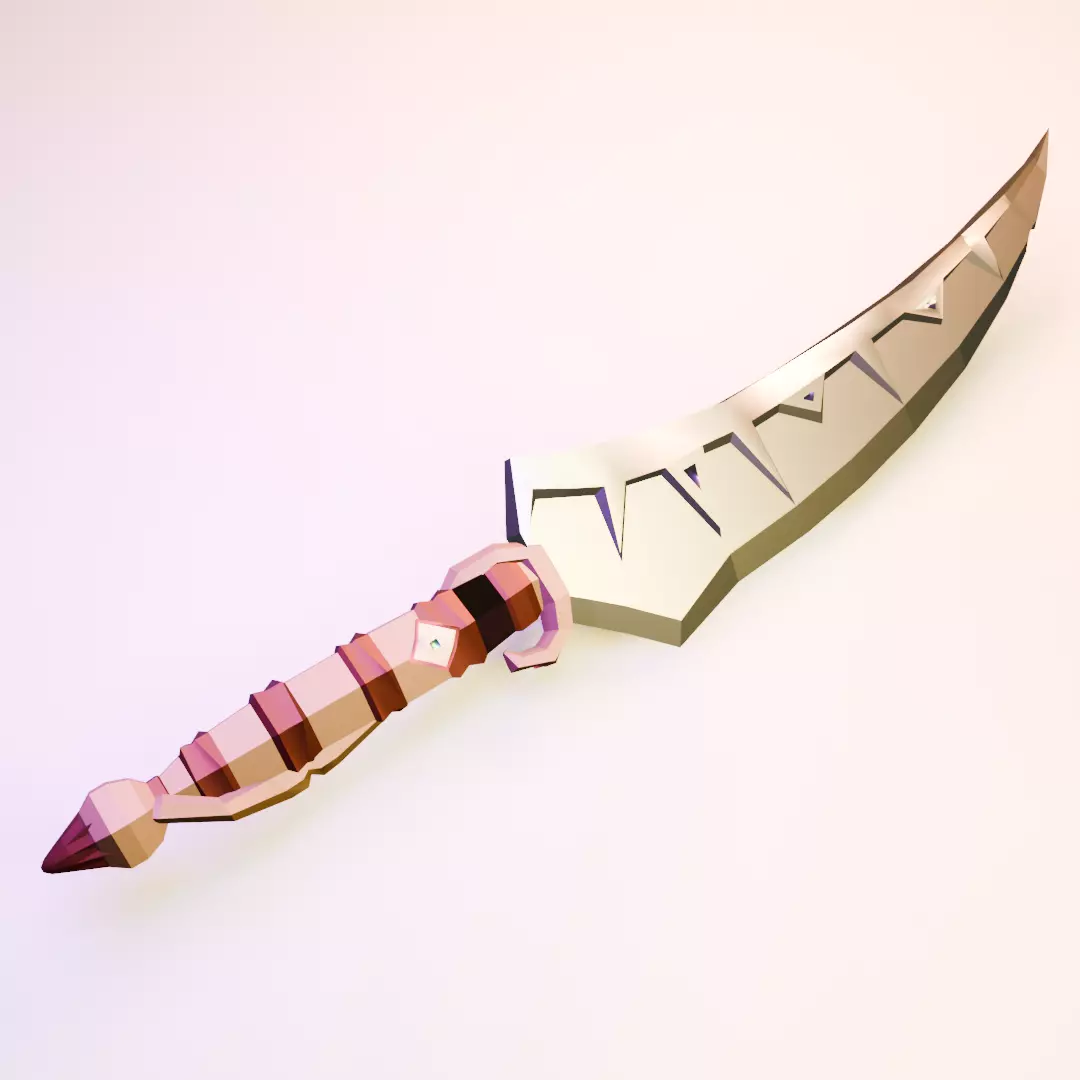 Sylvan Shards Lowpoly Elven Dagger Free 3D model