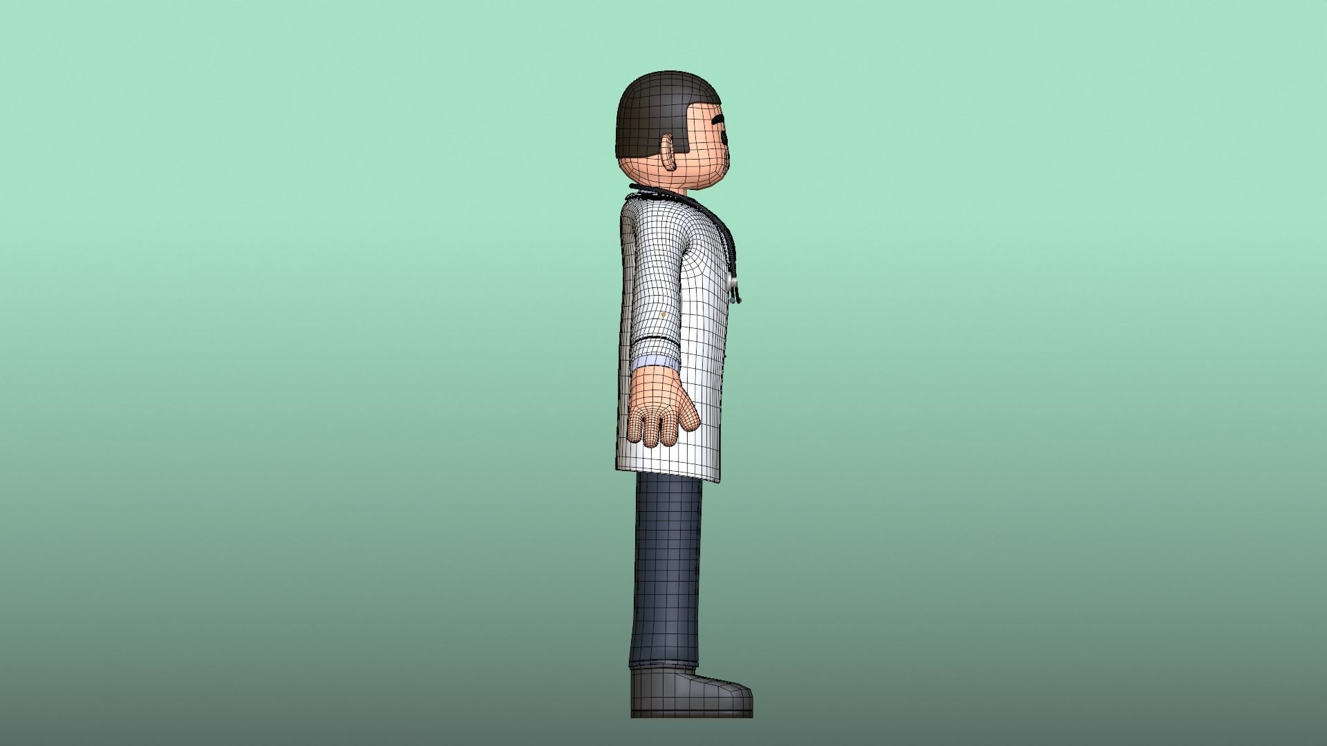 Minimal Doctor Cartoon Character Low-poly 3D model_25