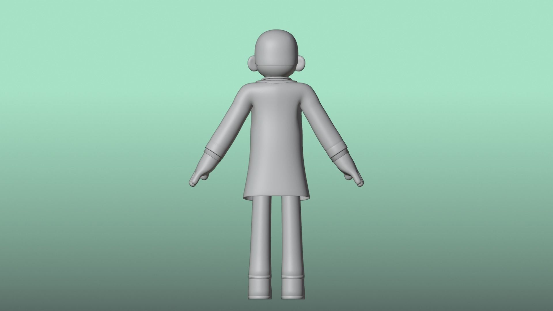 Minimal Doctor Cartoon Character Low-poly 3D model_18