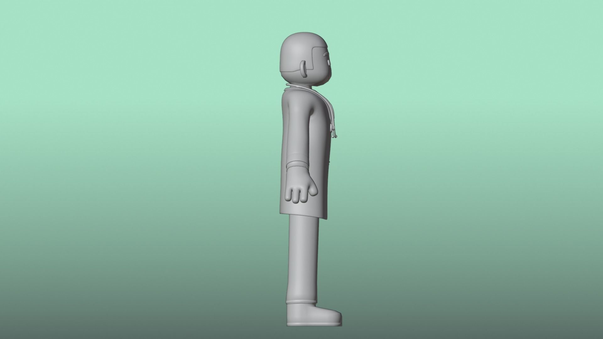 Minimal Doctor Cartoon Character Low-poly 3D model_17