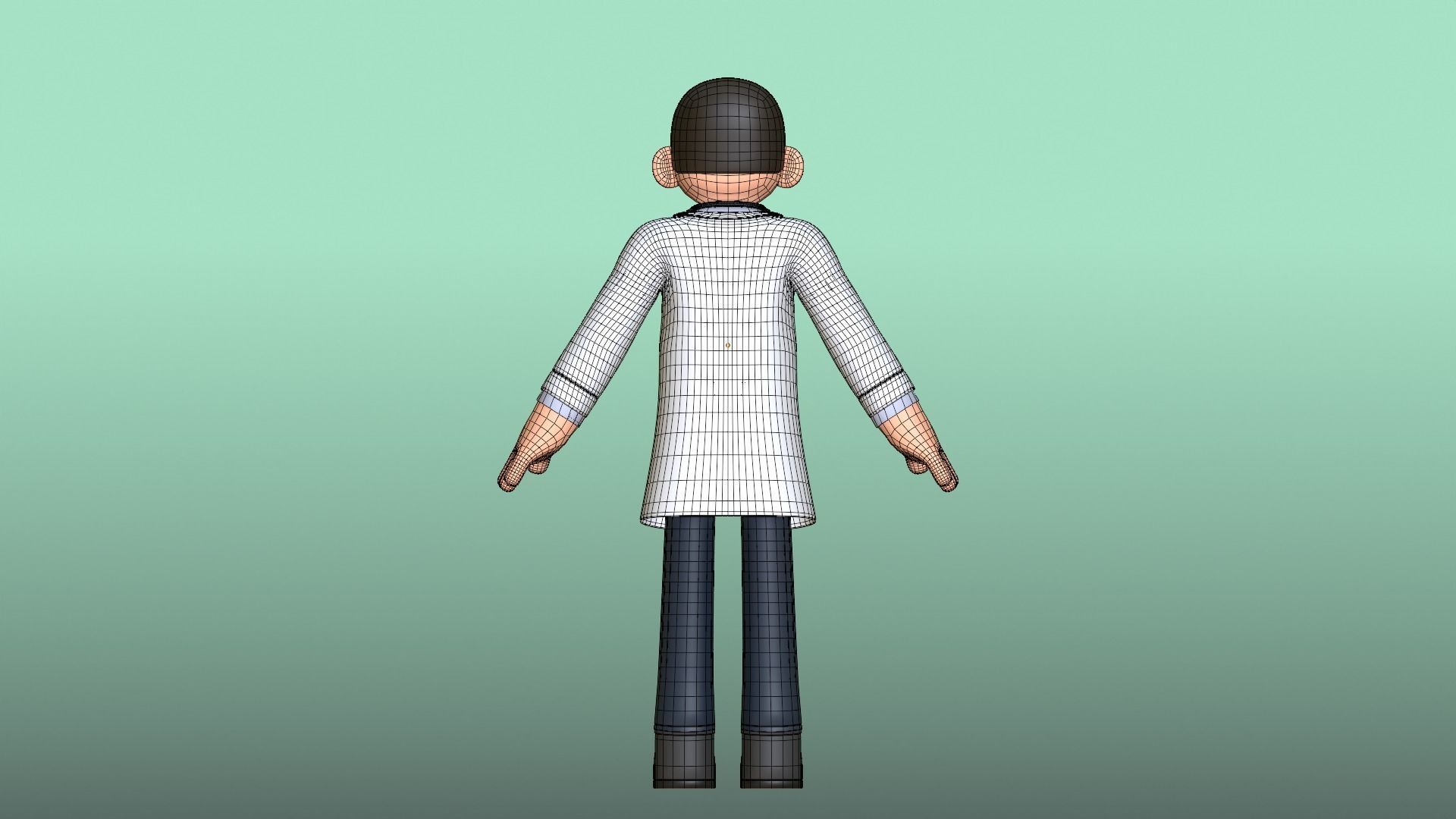 Minimal Doctor Cartoon Character Low-poly 3D model_26