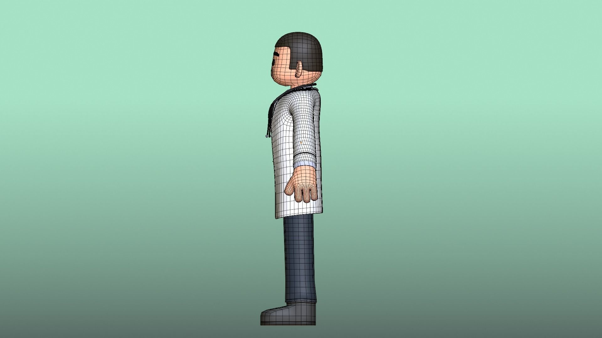 Minimal Doctor Cartoon Character Low-poly 3D model_27
