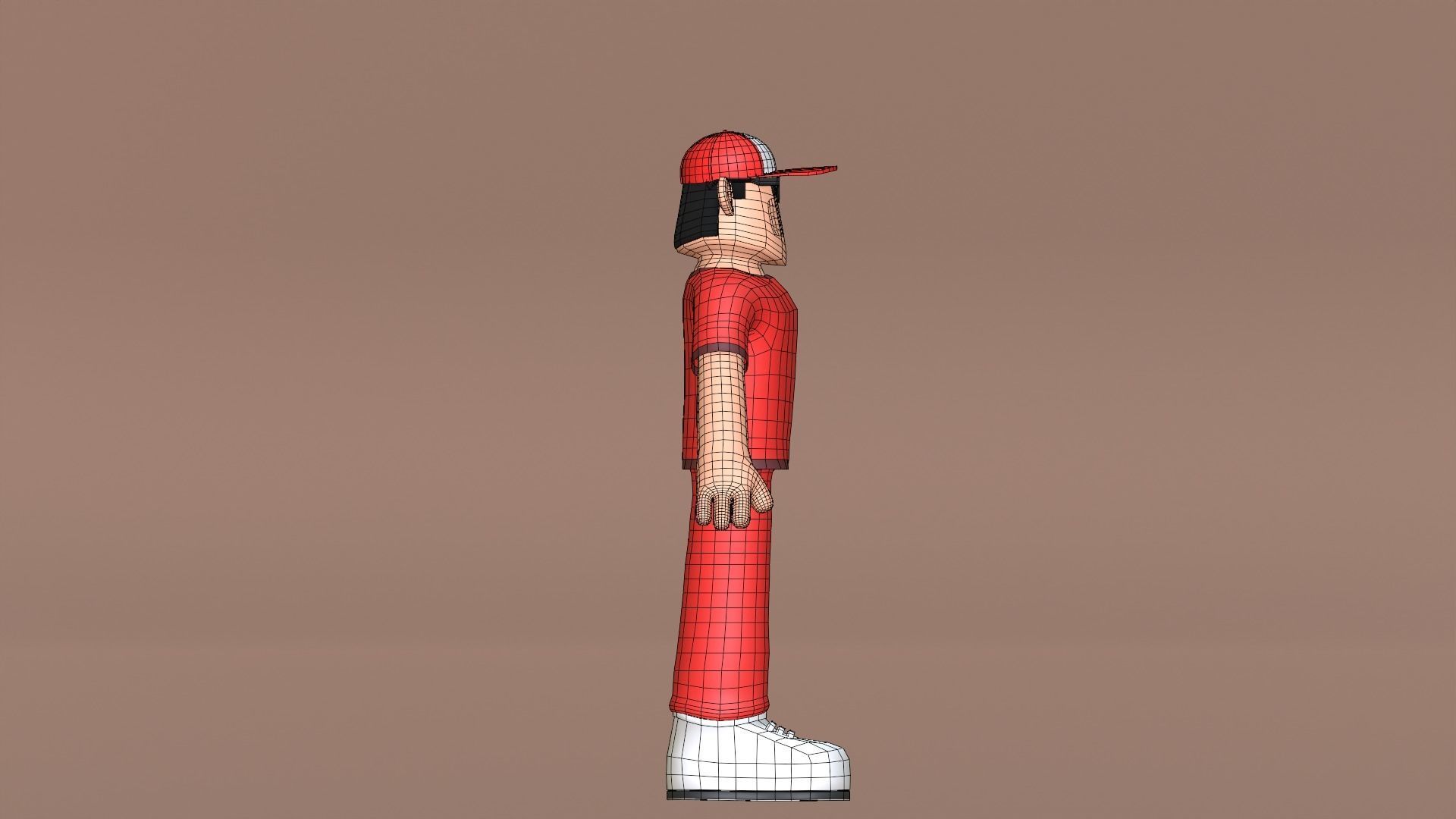 Minimal Delivery Man Cartoon Character Low-poly 3D model_25