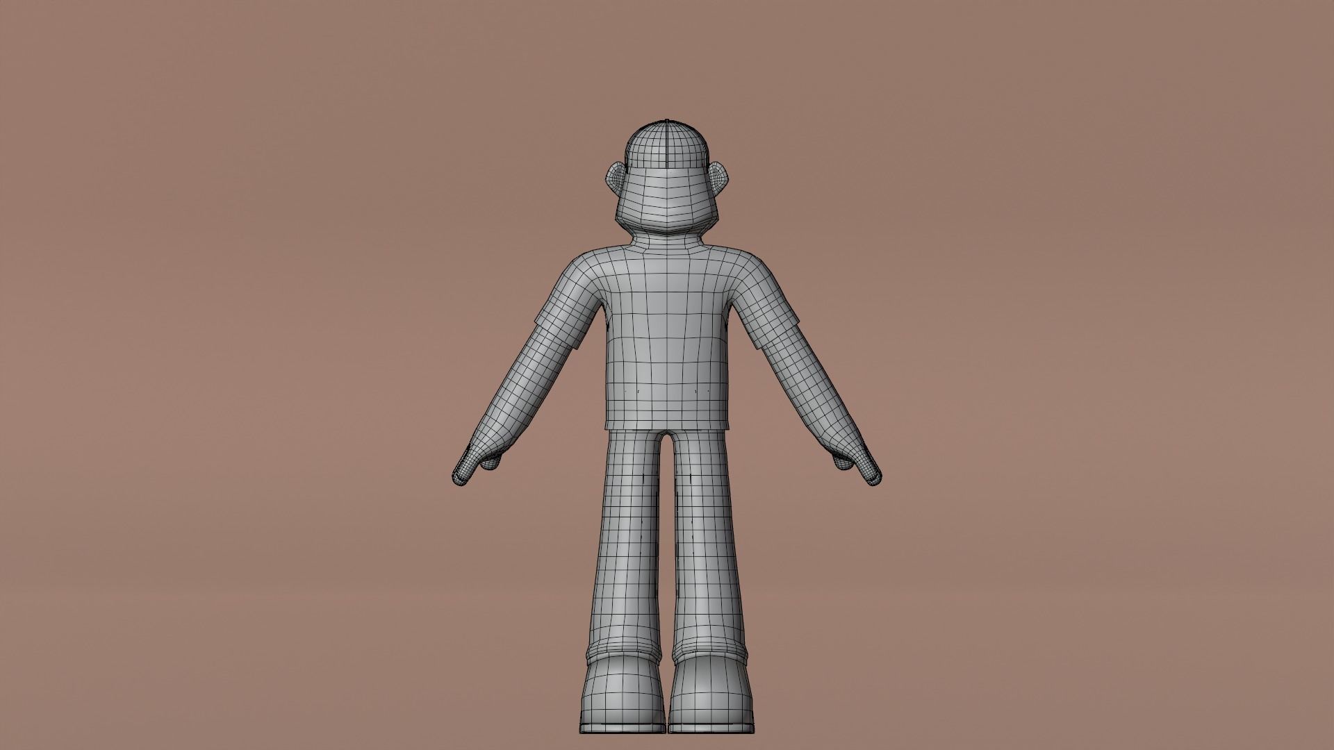 Minimal Delivery Man Cartoon Character Low-poly 3D model_22