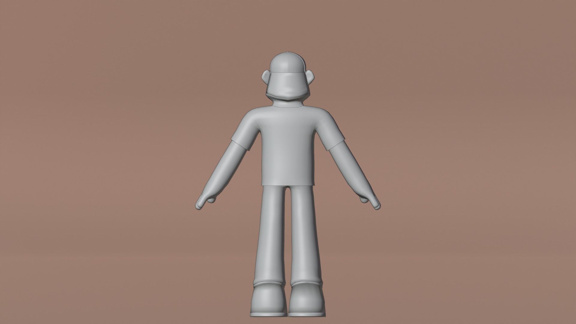 Minimal Delivery Man Cartoon Character Low-poly 3D model_18