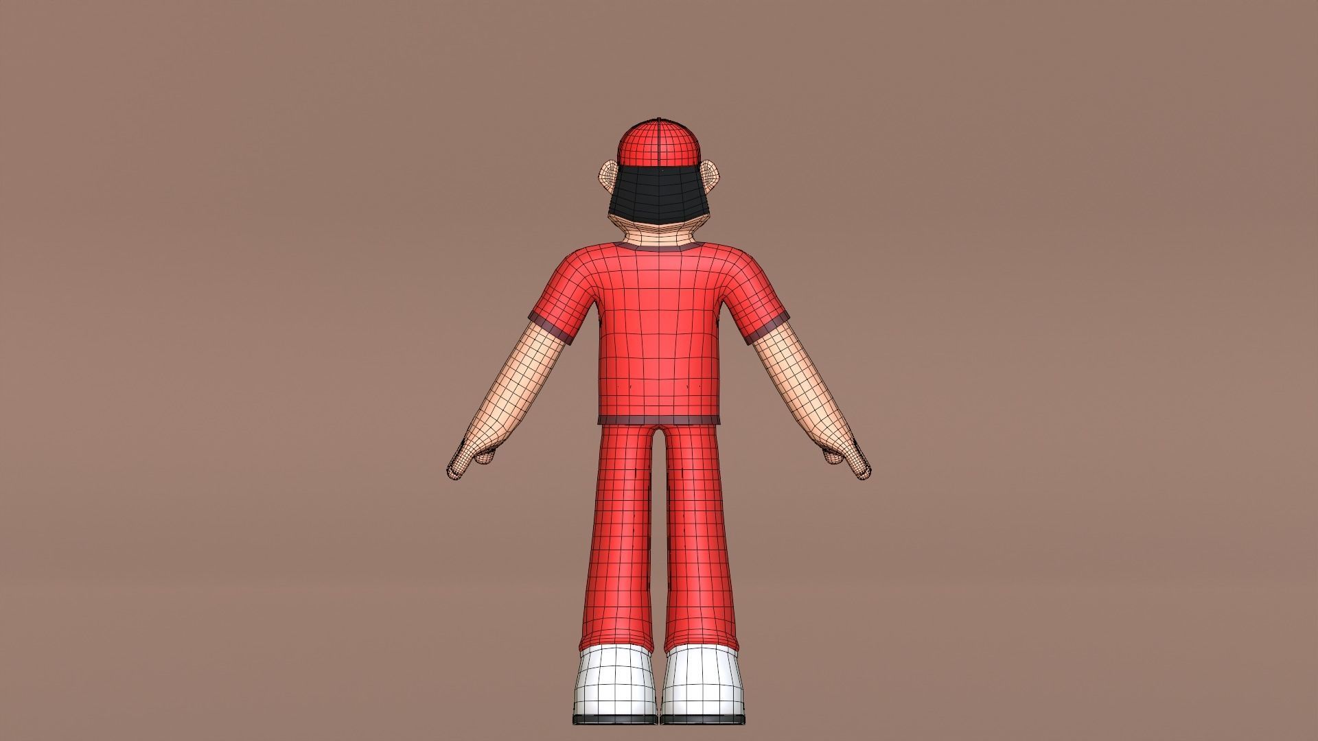 Minimal Delivery Man Cartoon Character Low-poly 3D model_26