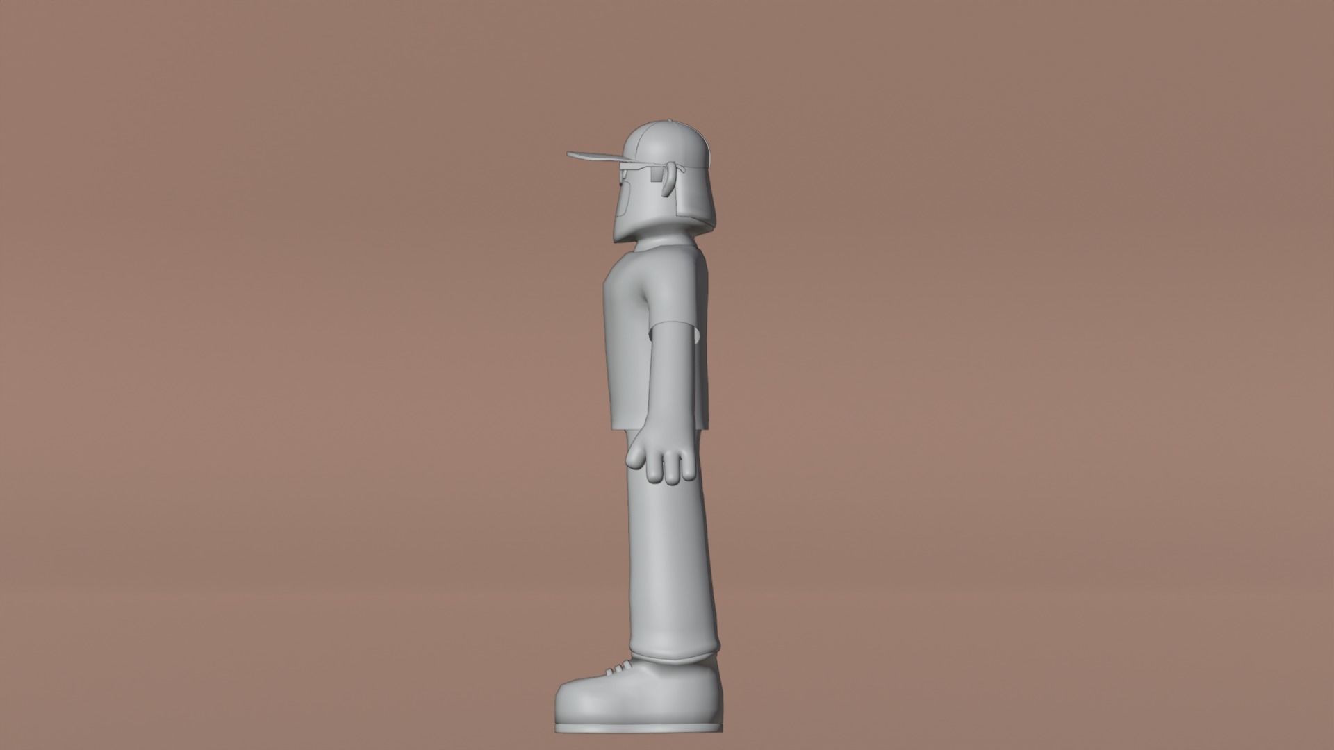 Minimal Delivery Man Cartoon Character Low-poly 3D model_19