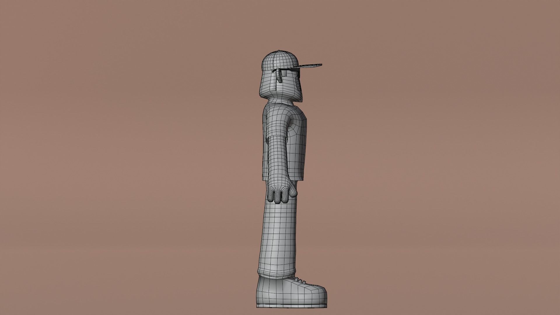 Minimal Delivery Man Cartoon Character Low-poly 3D model_21