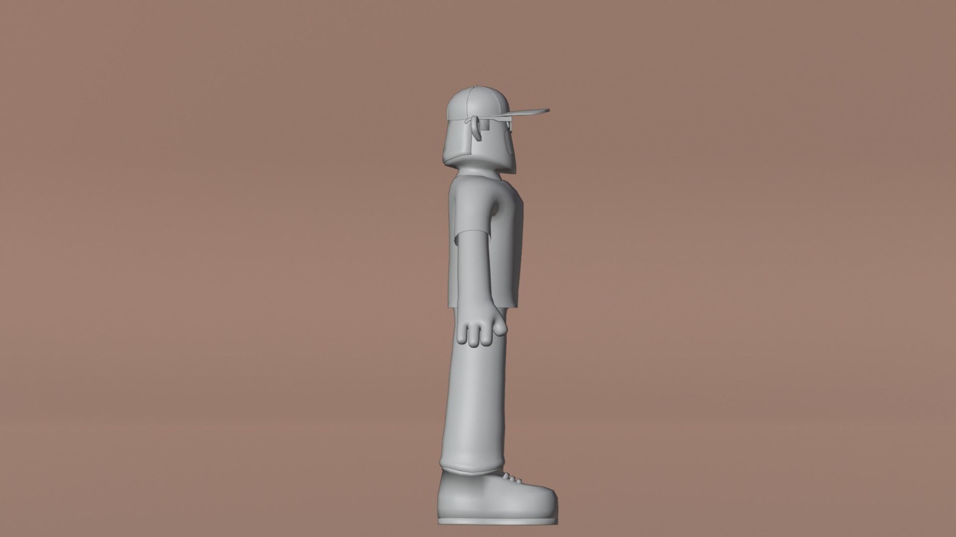 Minimal Delivery Man Cartoon Character Low-poly 3D model_17