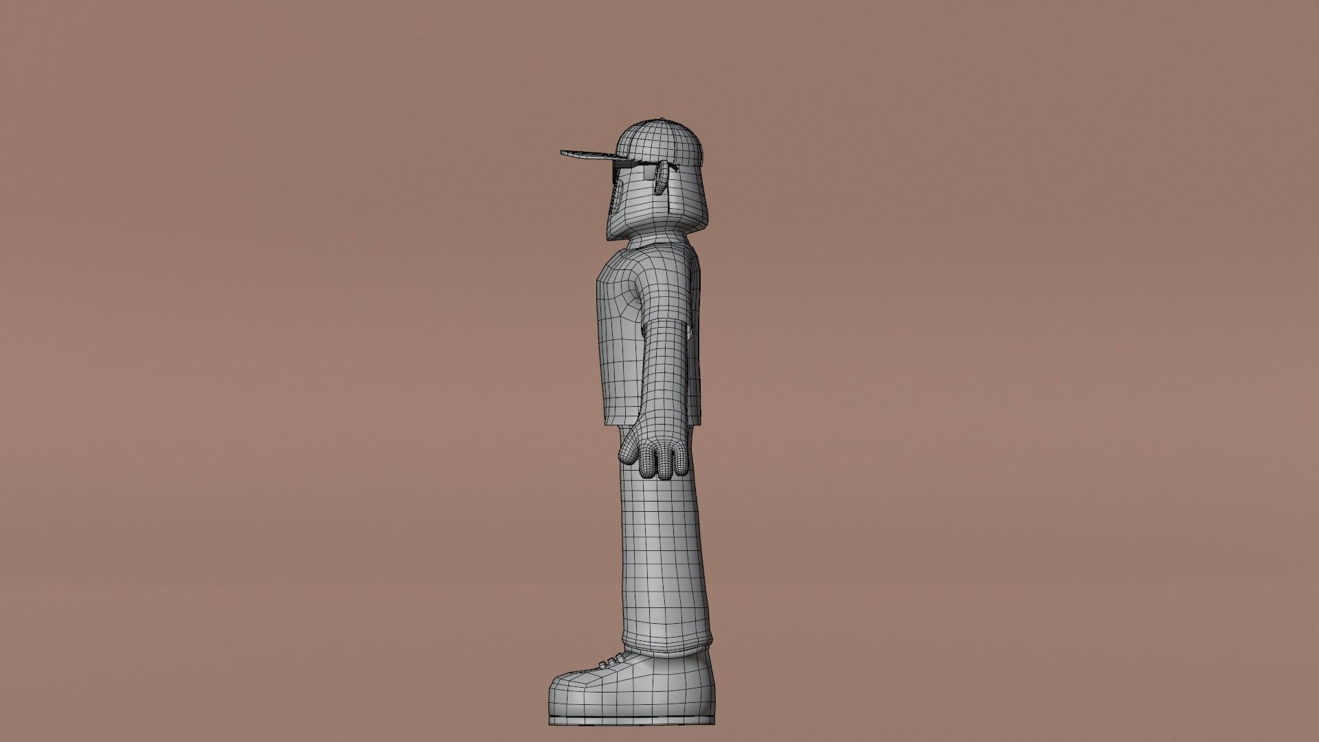 Minimal Delivery Man Cartoon Character Low-poly 3D model_23