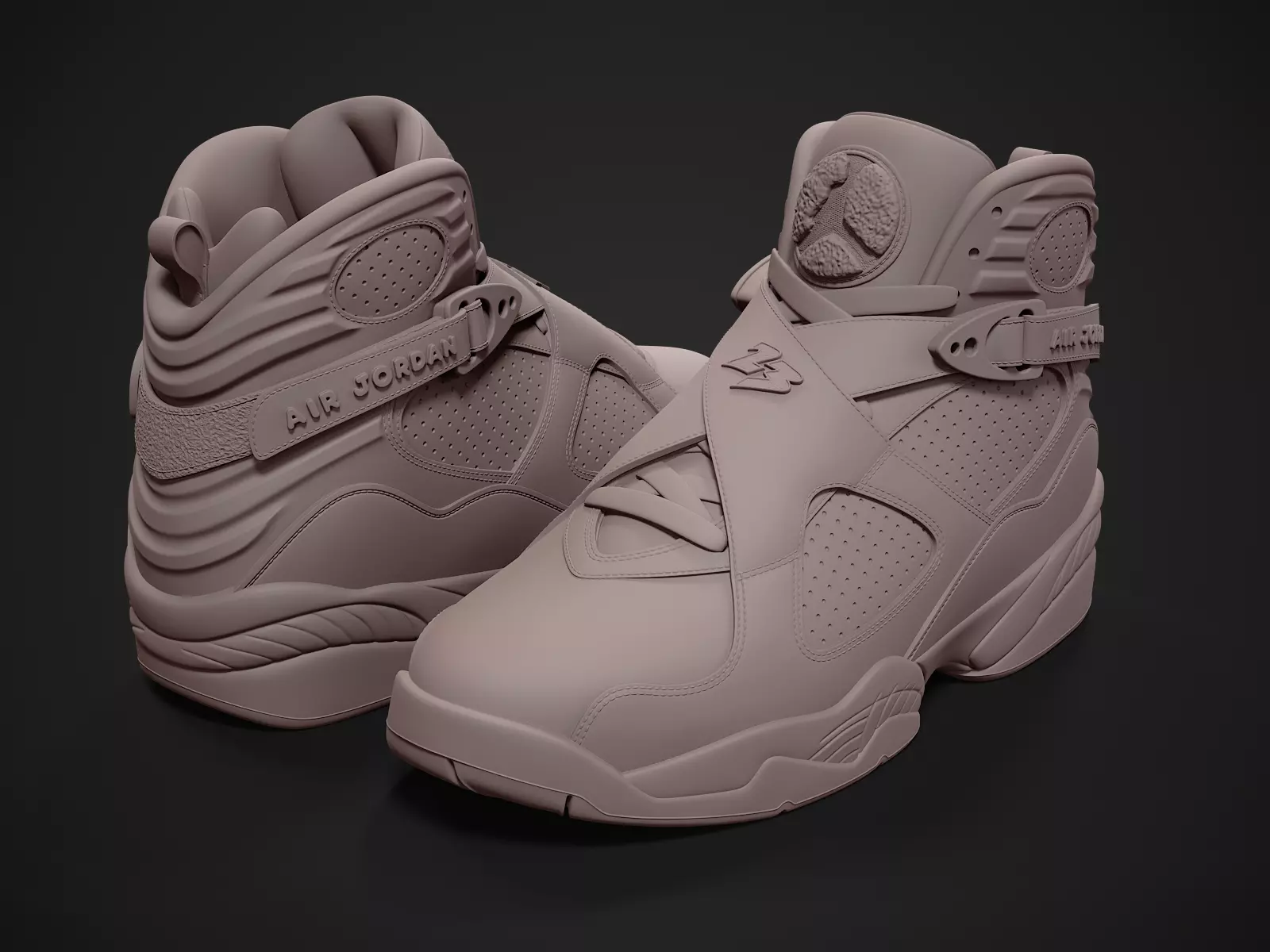 Air Jordan8-retro sneaker-3d printable 3D print model