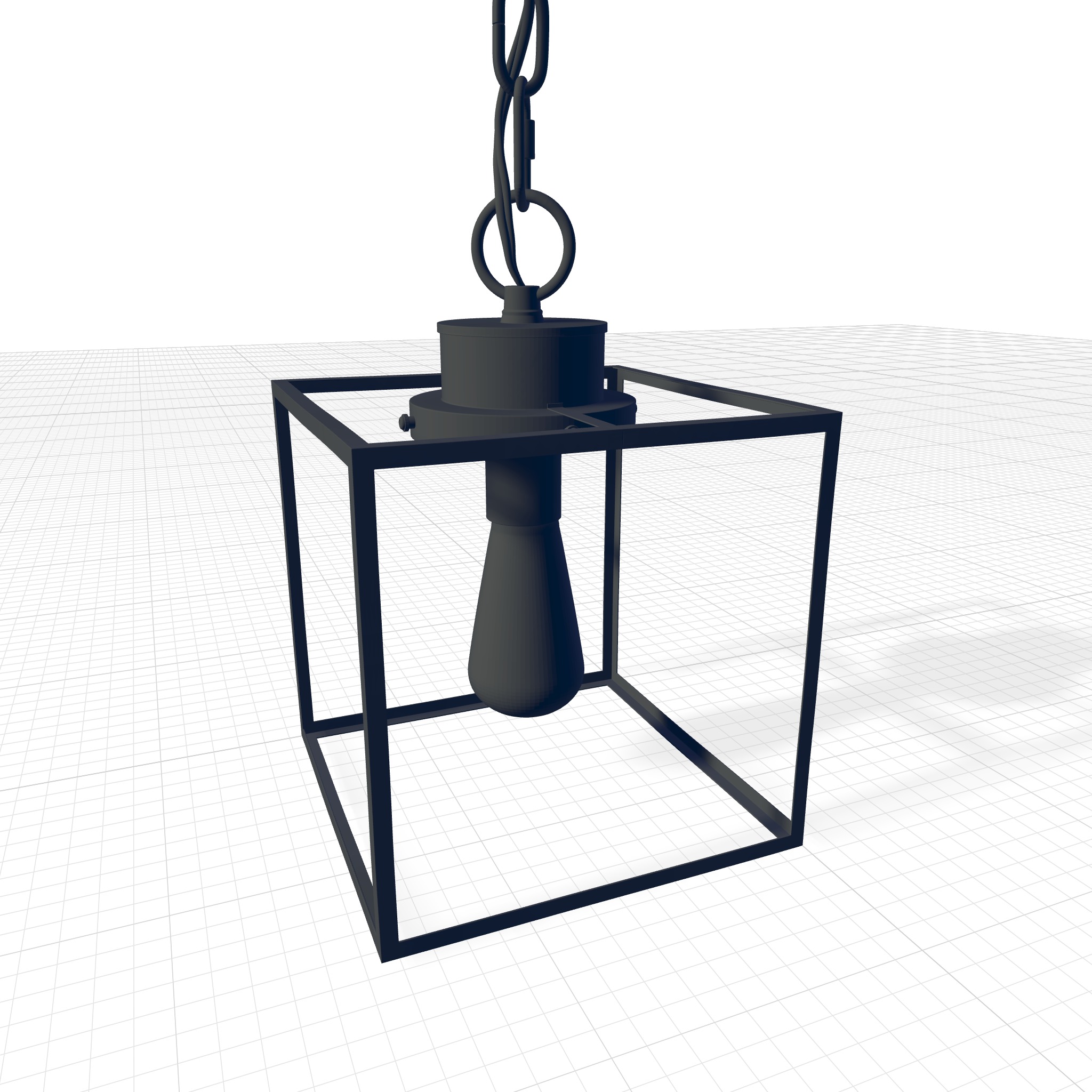 Roudebush Light Lantern Square Pendant 3D model_4