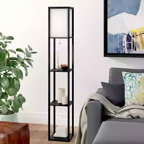 Edmundson Wood Column Floor Lamp - 2 Colour