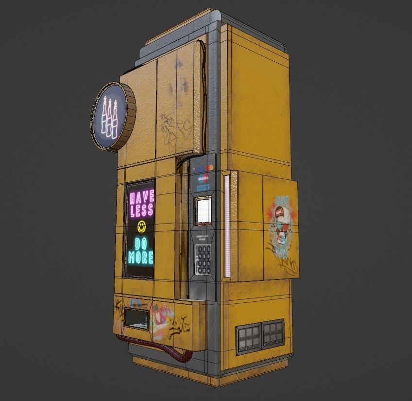 Cyberpunk Vending Machine Low-poly 3D model_6