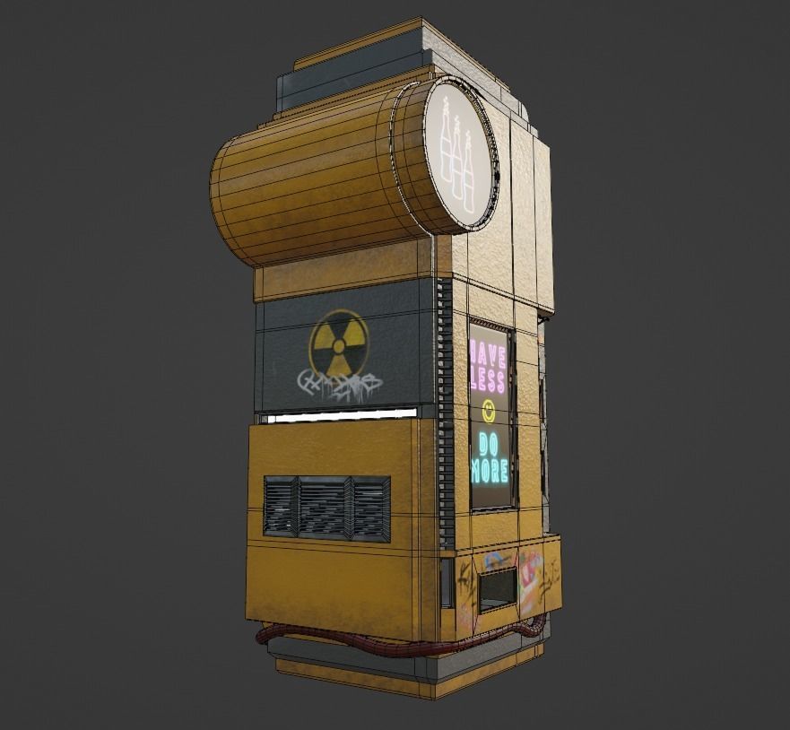 Cyberpunk Vending Machine Low-poly 3D model_7