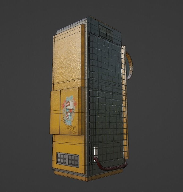 Cyberpunk Vending Machine Low-poly 3D model_11