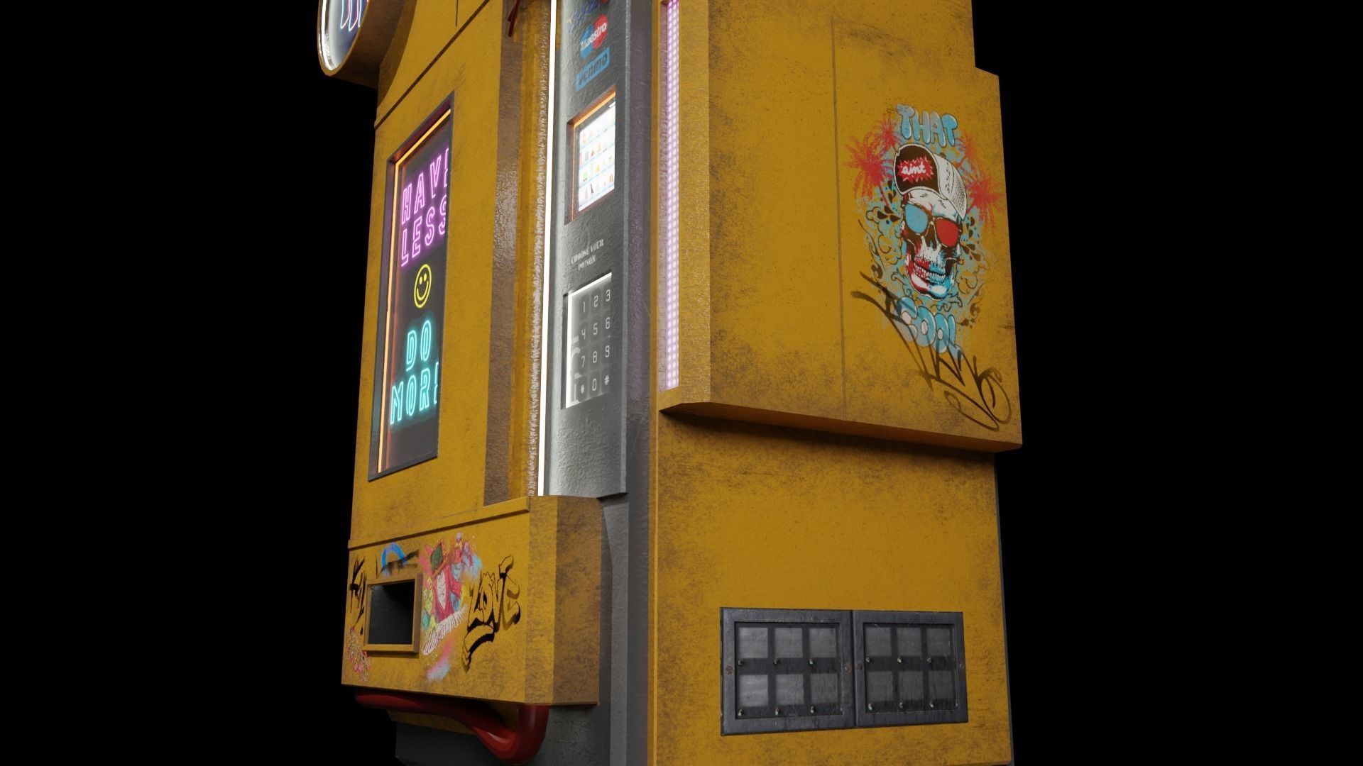 Cyberpunk Vending Machine Low-poly 3D model_3
