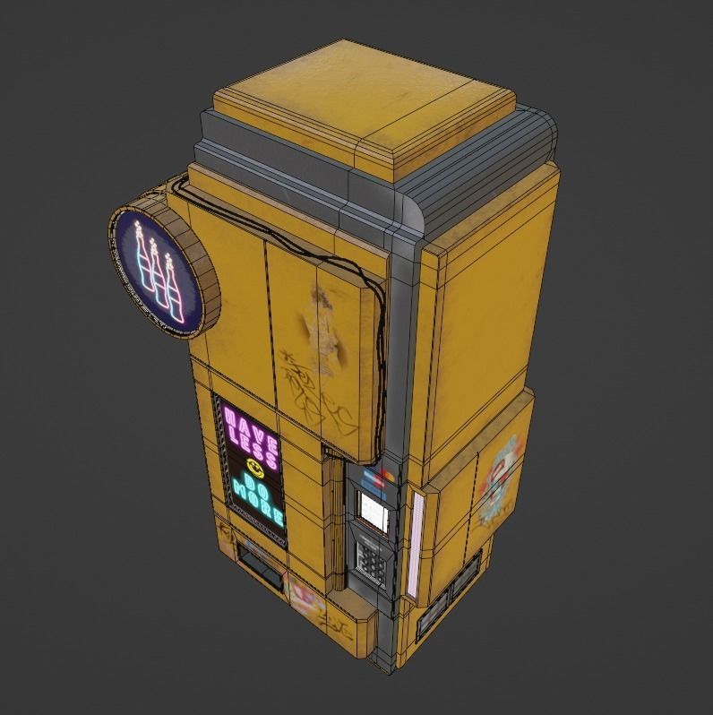 Cyberpunk Vending Machine Low-poly 3D model_10