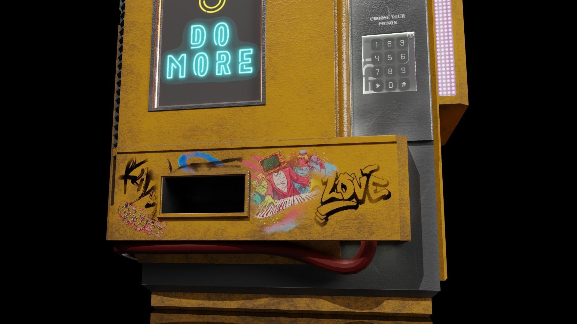 Cyberpunk Vending Machine Low-poly 3D model_2