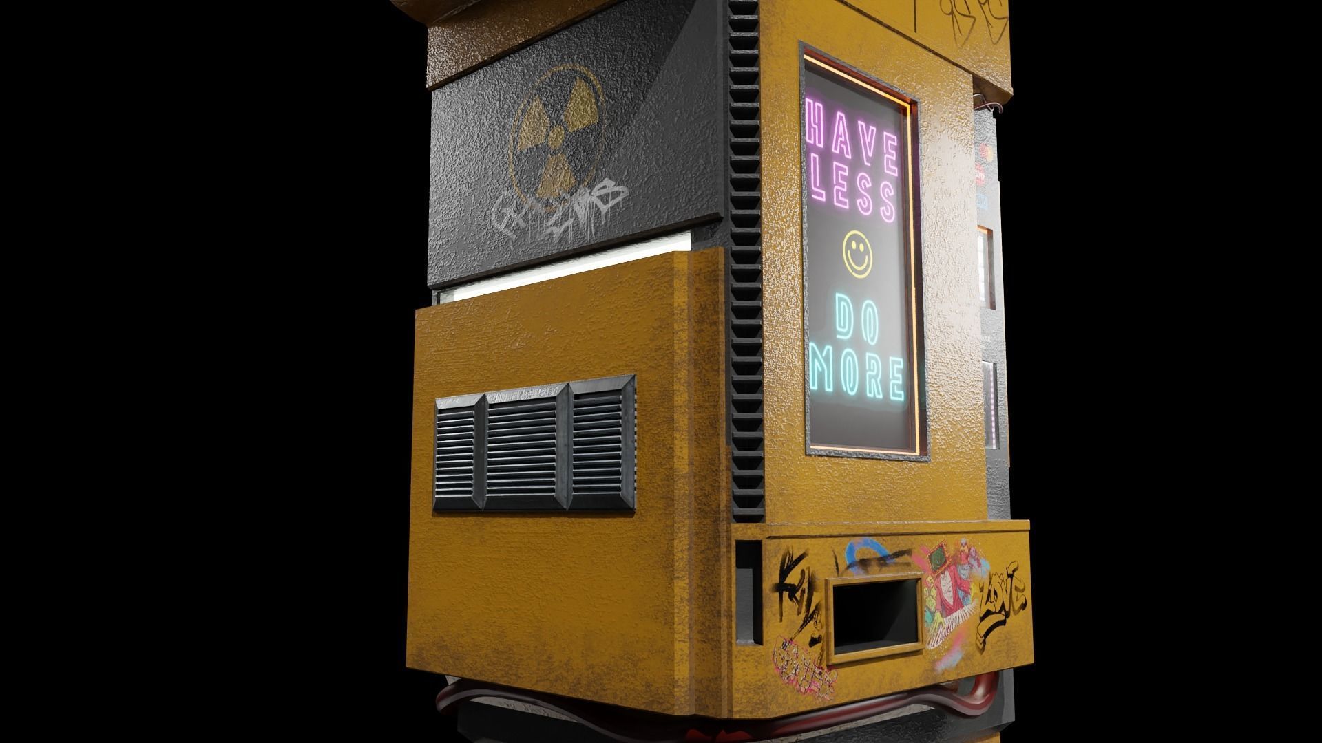 Cyberpunk Vending Machine Low-poly 3D model_4