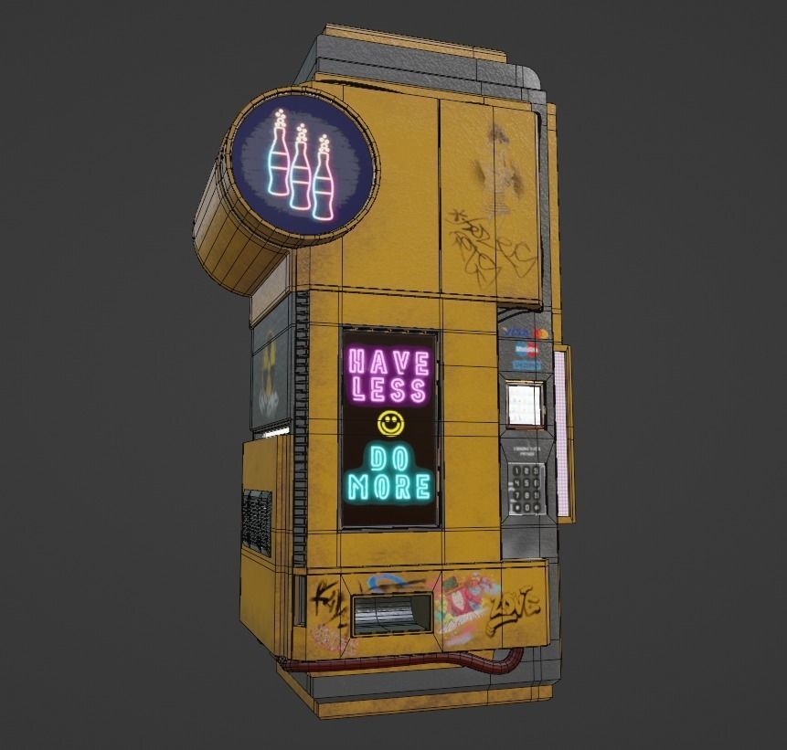 Cyberpunk Vending Machine Low-poly 3D model_5