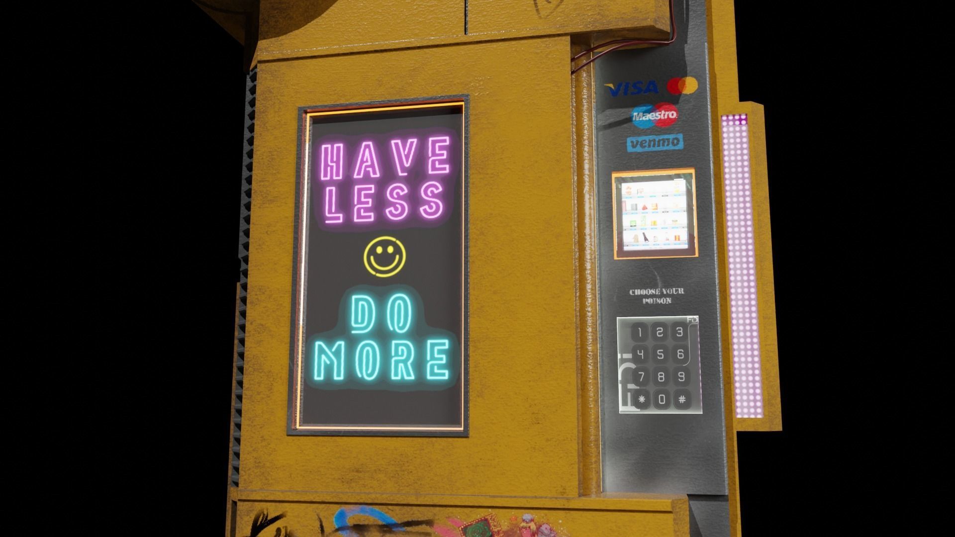 Cyberpunk Vending Machine Low-poly 3D model_1